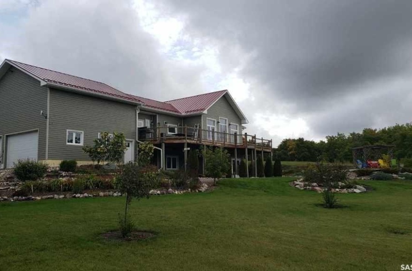 View from the South of a beautiful home on a hill