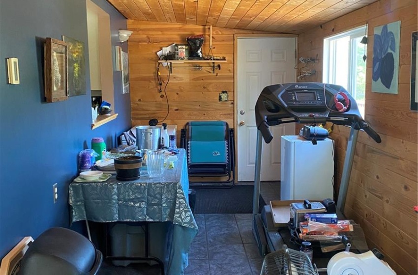 back porch from dining room to deck access door