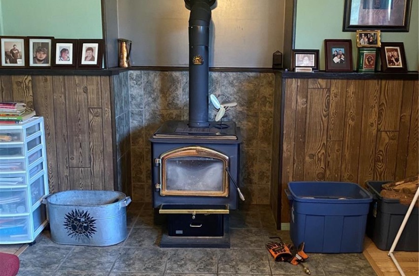 basement rec room wood stove