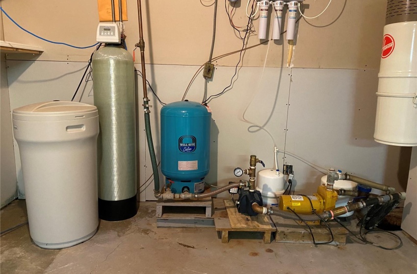 Pumps, water softener RO, filter.