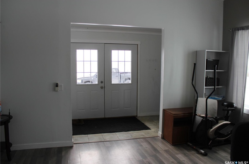 Entryway with light wood-type flooring