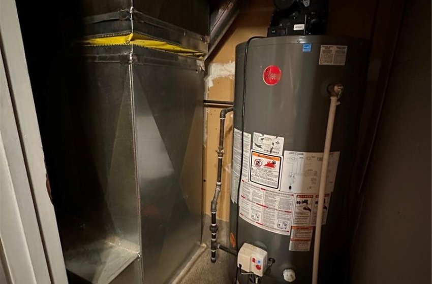 Utility room with water heater