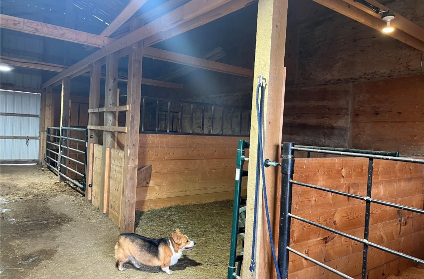 View of horse barn