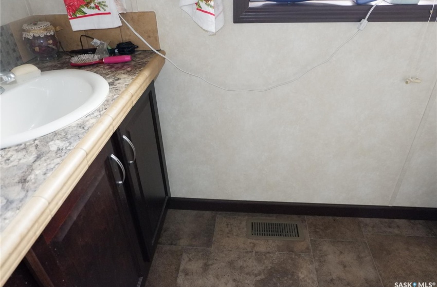 Bathroom with tile floors and vanity