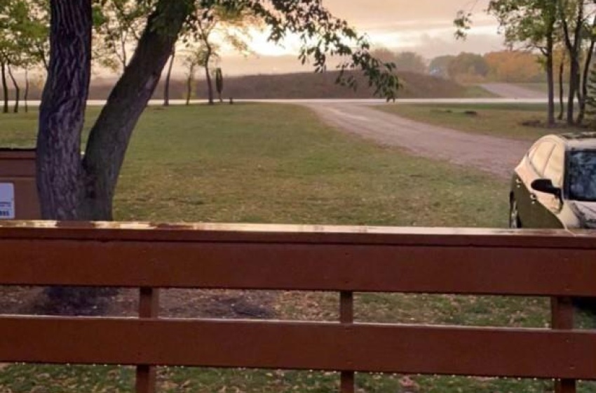 Deck at dusk with a yard and a rural view pic by seller in summer