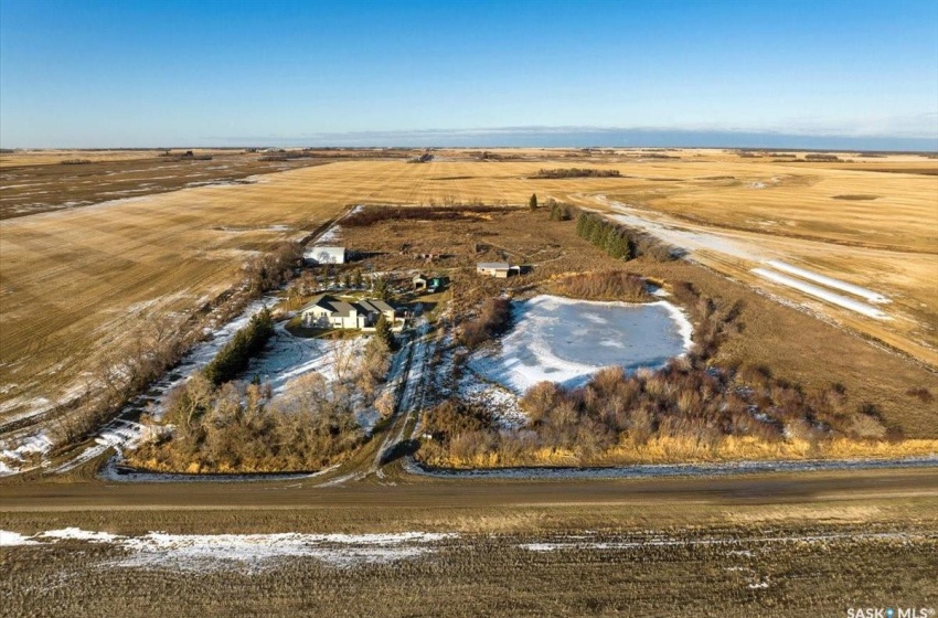 Birds eye view of property with a rural view