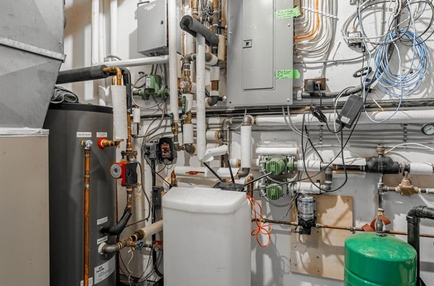 Utility room with water heater