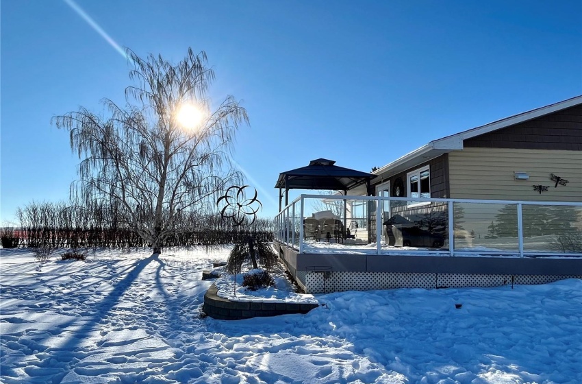 View of yard and front deck