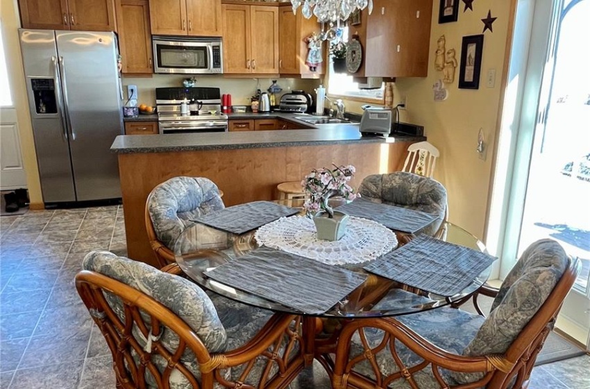 View of dining room into kitchen