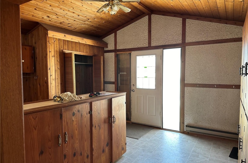 Reception area with ceiling fan