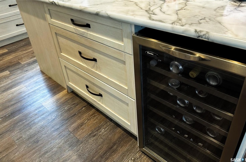 Island and wine fridge