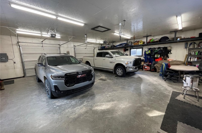 Garage featuring a garage door opener