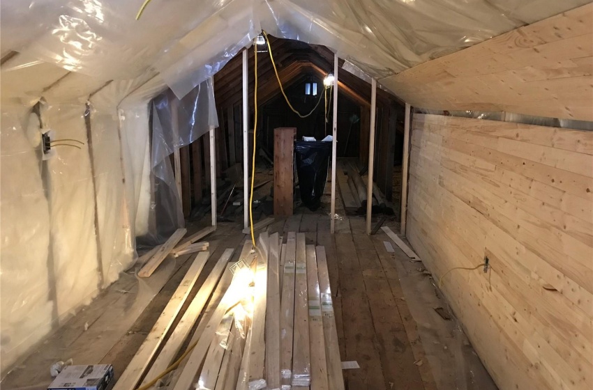 View of unfinished attic above shop