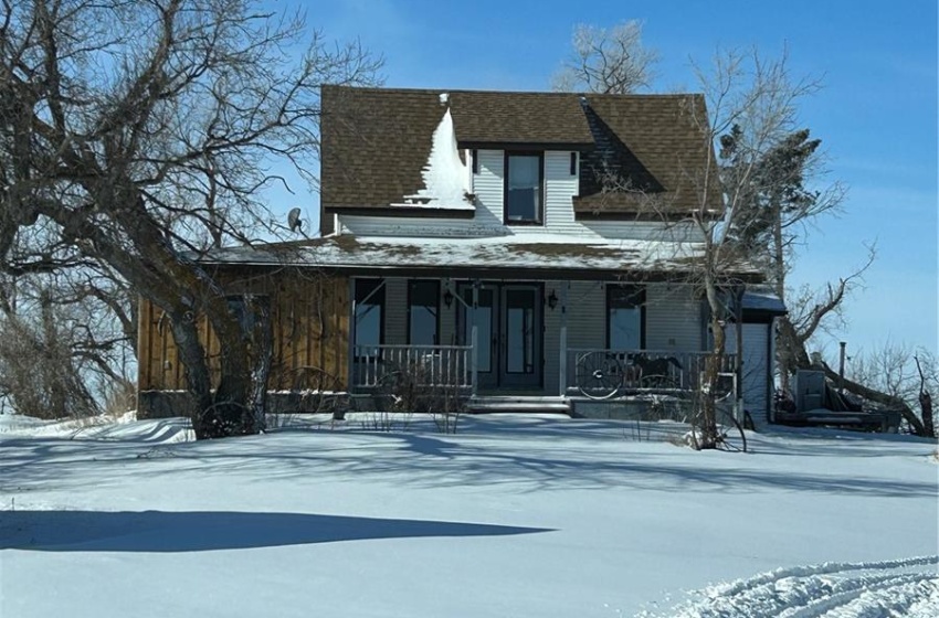 View of snow covered deck