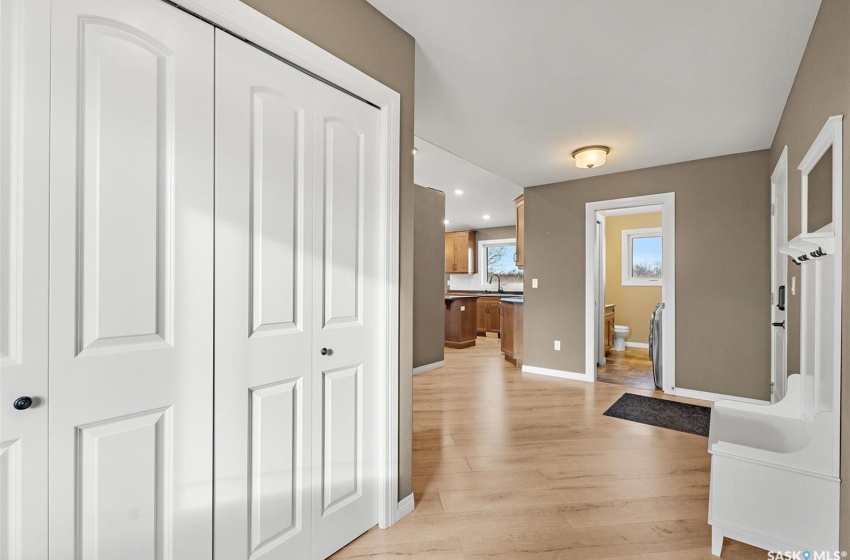 Hall featuring sink and light hardwood / wood-style floors