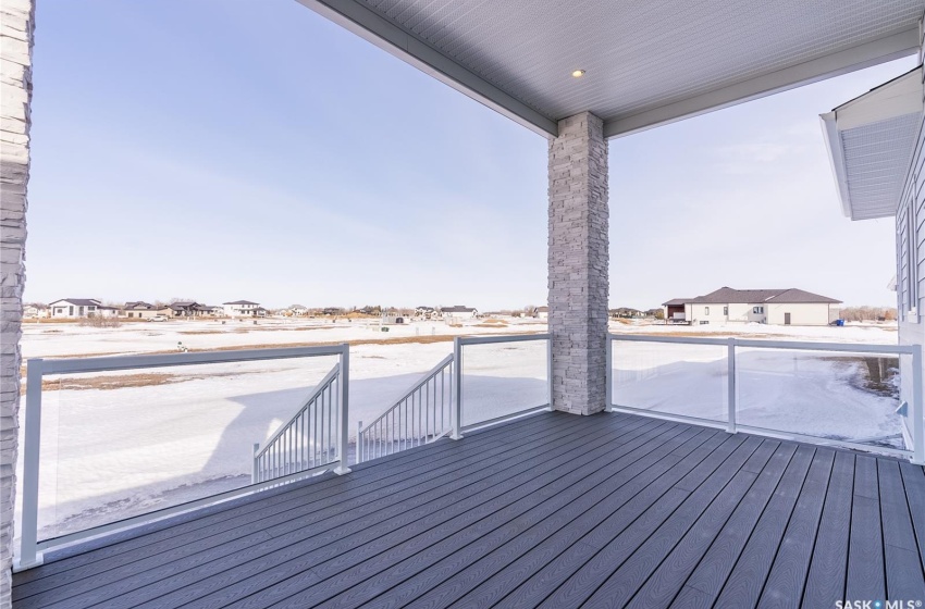 View of snow covered deck