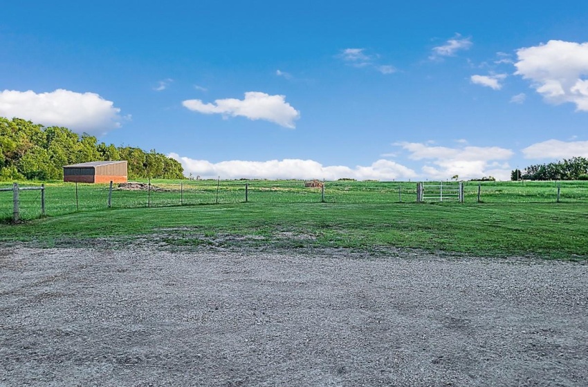 Animal Shelter in fenced pasture