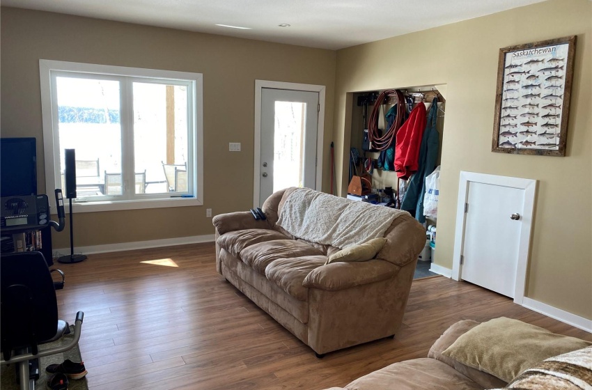 Living room featuring dark hardwood / wood-style floors