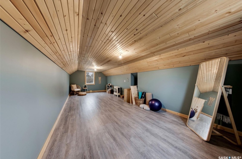 Yoga studio above garage