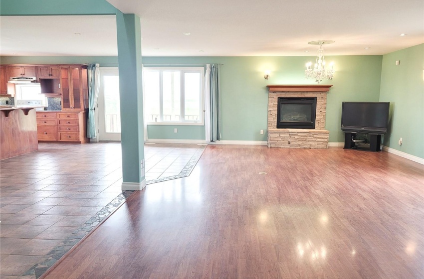 Living room featuring gas fireplace