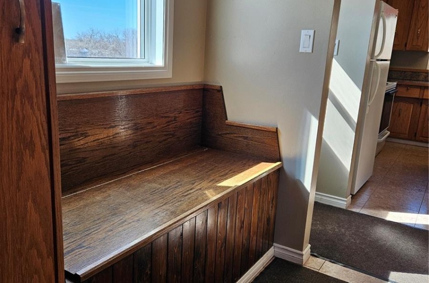 Mudroom- with bench and lots of closet space for outside clothes and boots