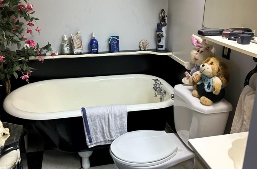 ensuite with refinished antique tub