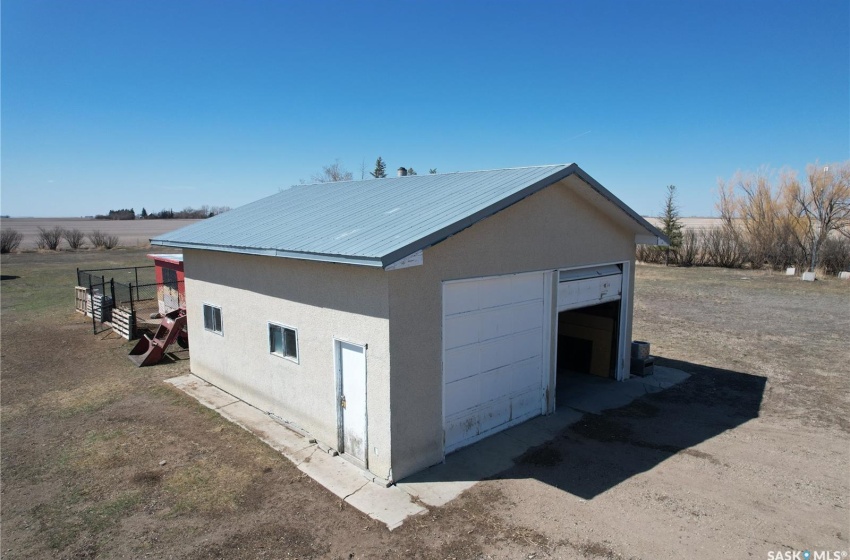 Garage with a rural view