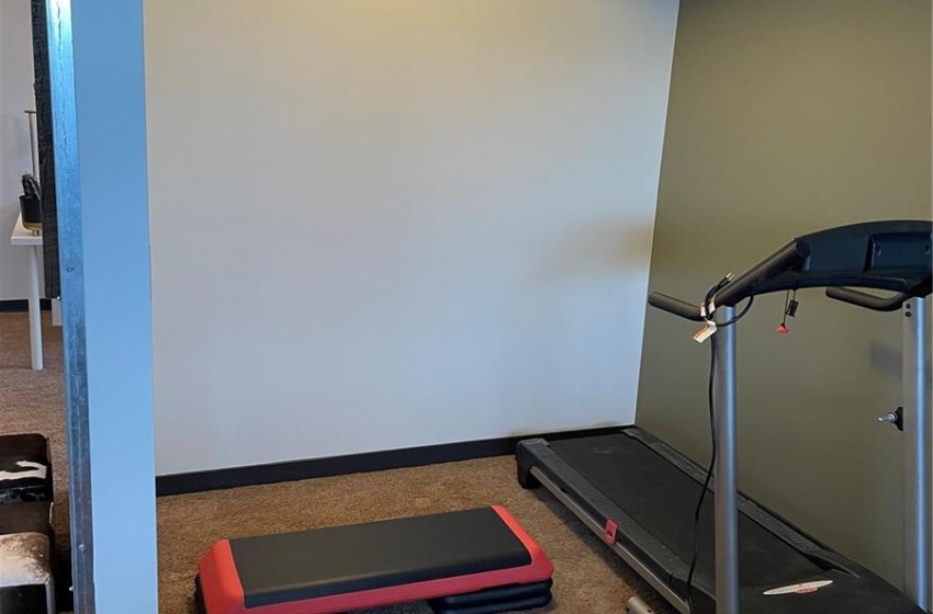 Work out area in family room nook