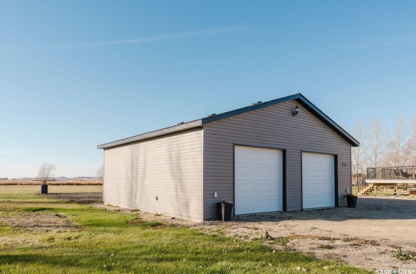 Garage with a rural view