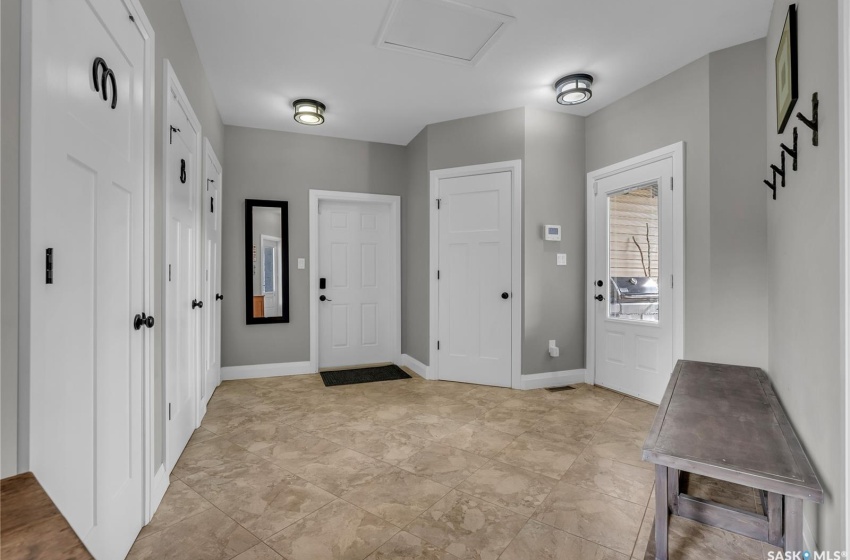 Foyer featuring light tile floors