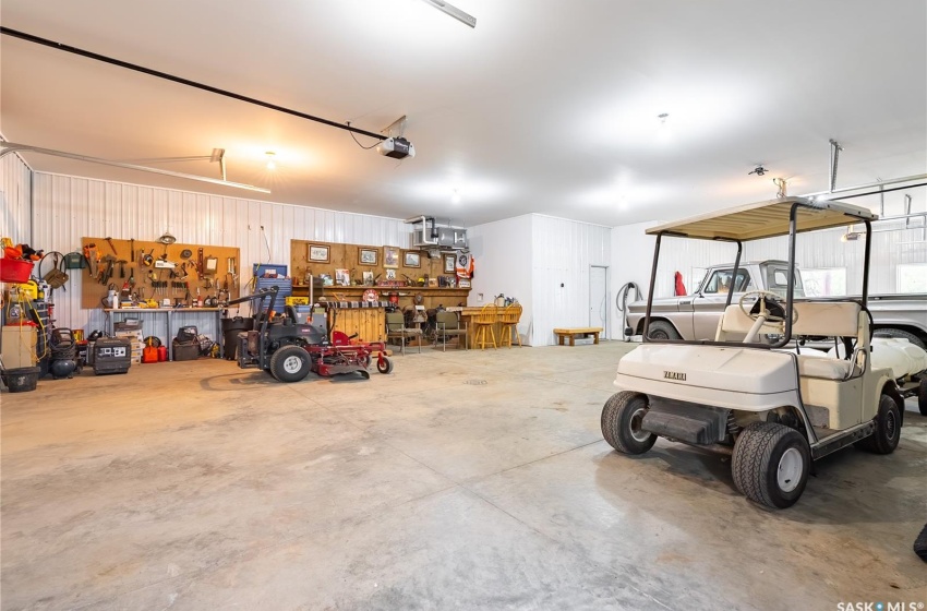 Workshop area and a garage door opener