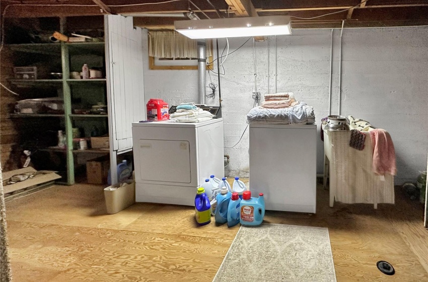 Basement of original home, concrete walls-very dry e