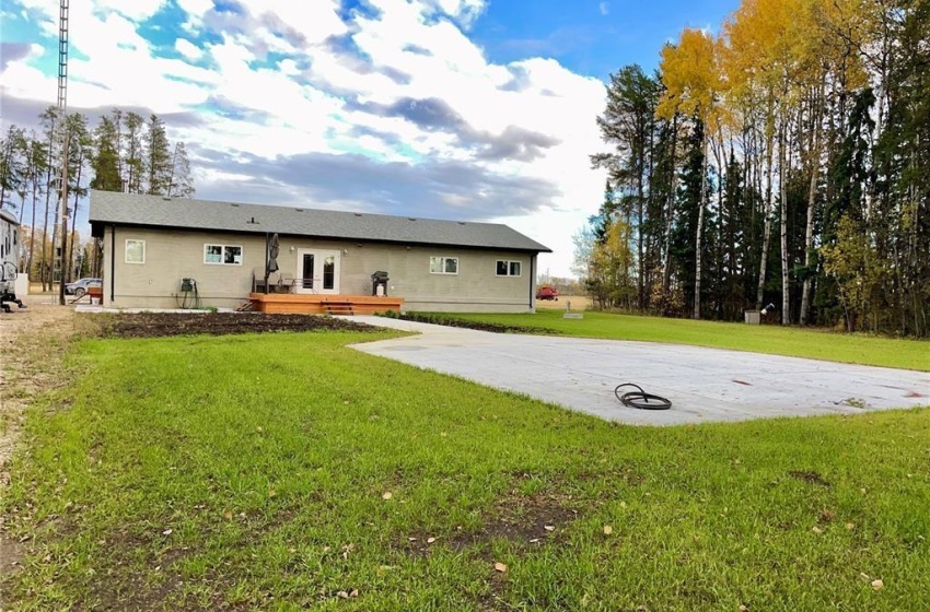 Back yard with deck, patio and garden