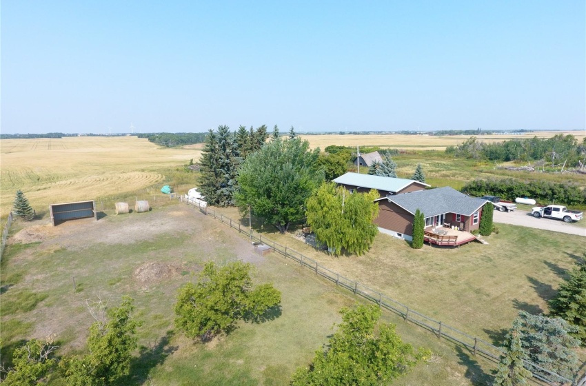 Birds eye view of property with a rural view