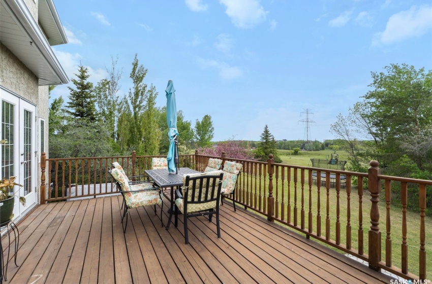 Wooden deck with a yard