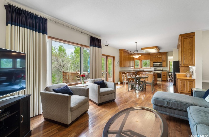 Living room featuring hardwood / wood-style flooring