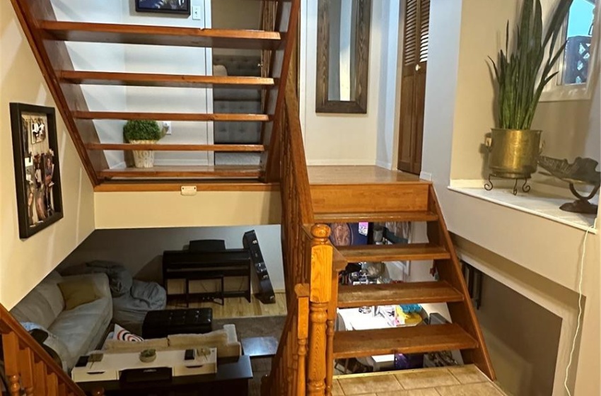 Stairway with tile flooring