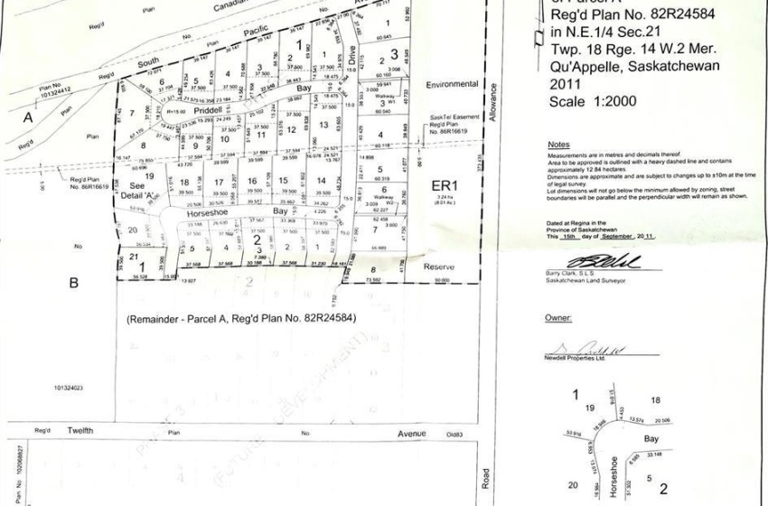 17 Residential Lots on North and proposed Phase 2 Lots on South