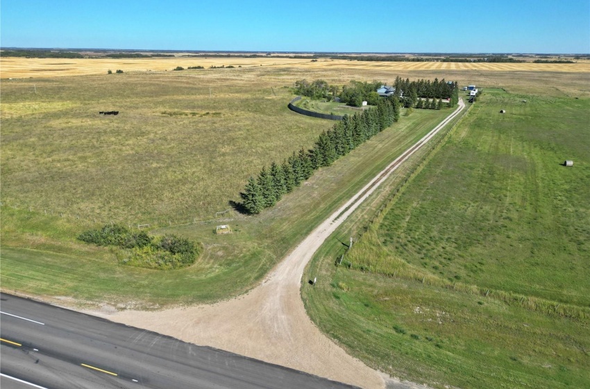 Birds eye view of property with a rural view