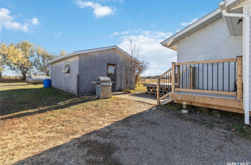 View of yard featuring a wooden deck