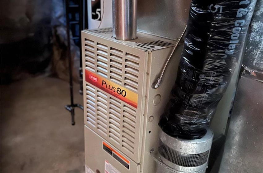 Propane forced air furnace.