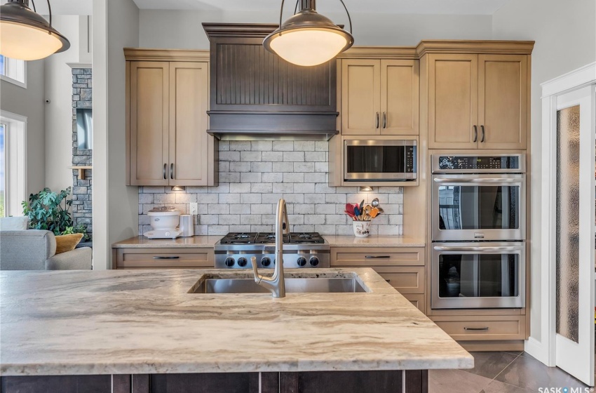 Extra storage in cabinet above stove.