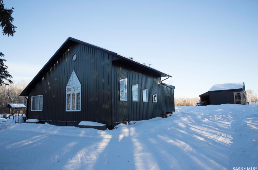 View of snow covered property